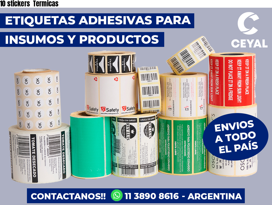10 stickers Termicas