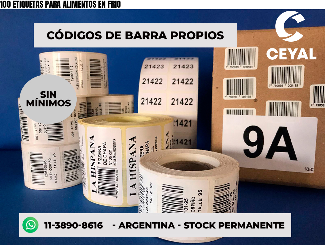 100 ETIQUETAS PARA ALIMENTOS EN FRIO