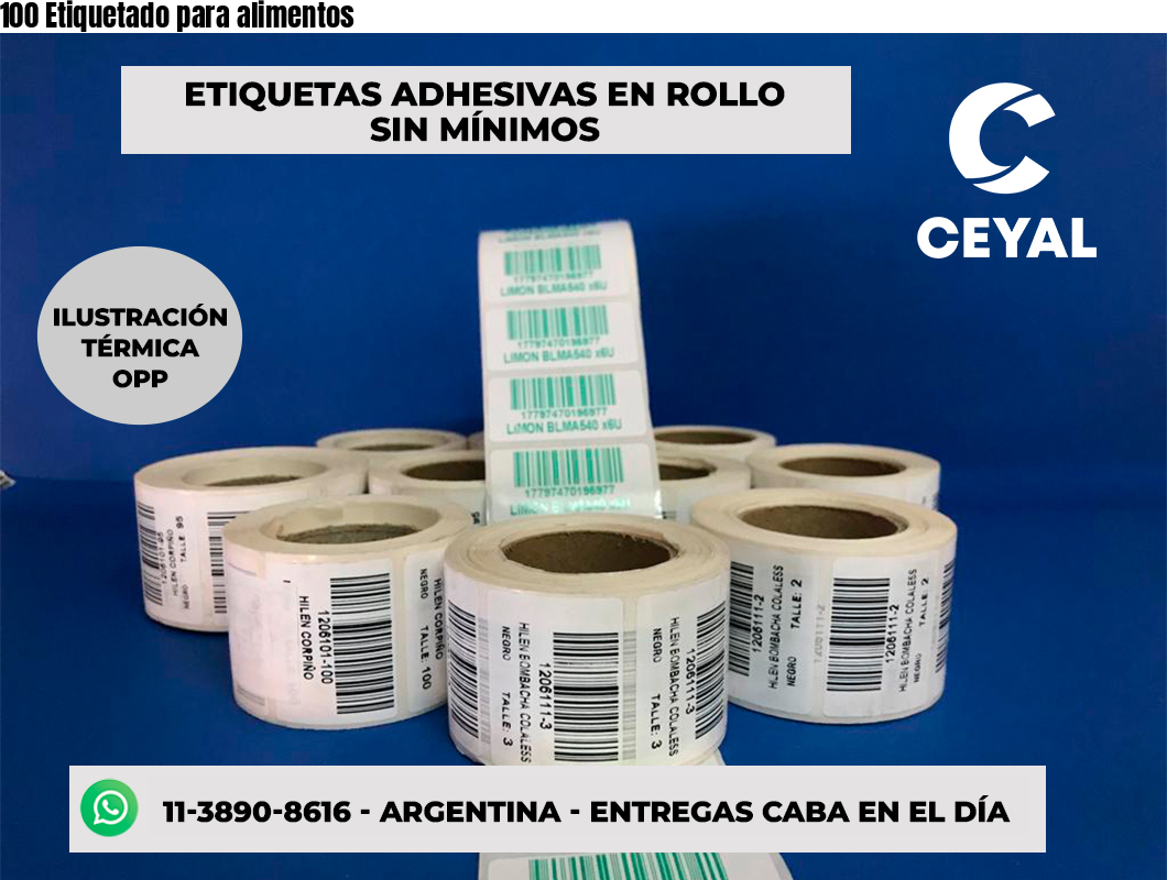 100 Etiquetado para alimentos