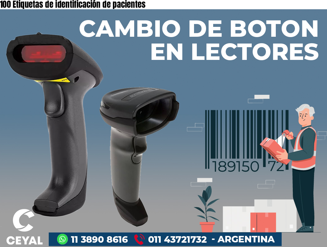 100 Etiquetas de identificación de pacientes