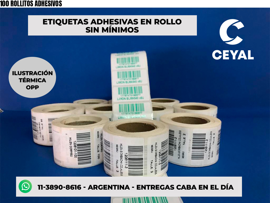 100 ROLLITOS ADHESIVOS