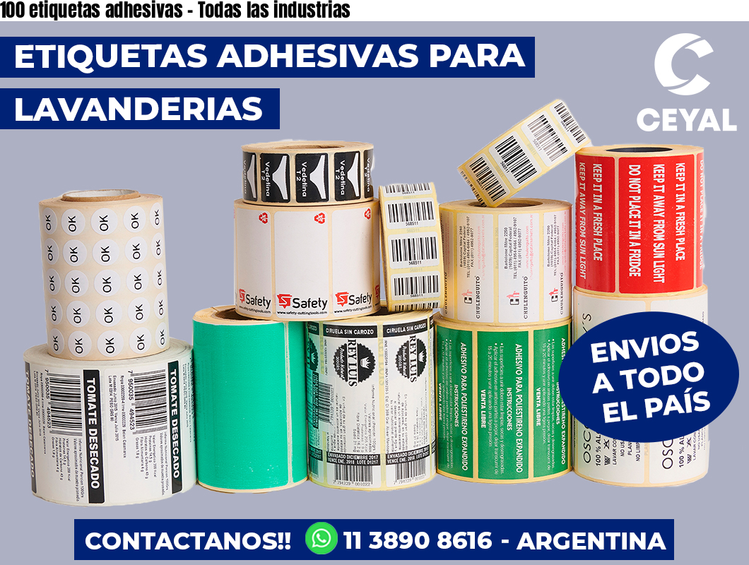 100 etiquetas adhesivas – Todas las industrias
