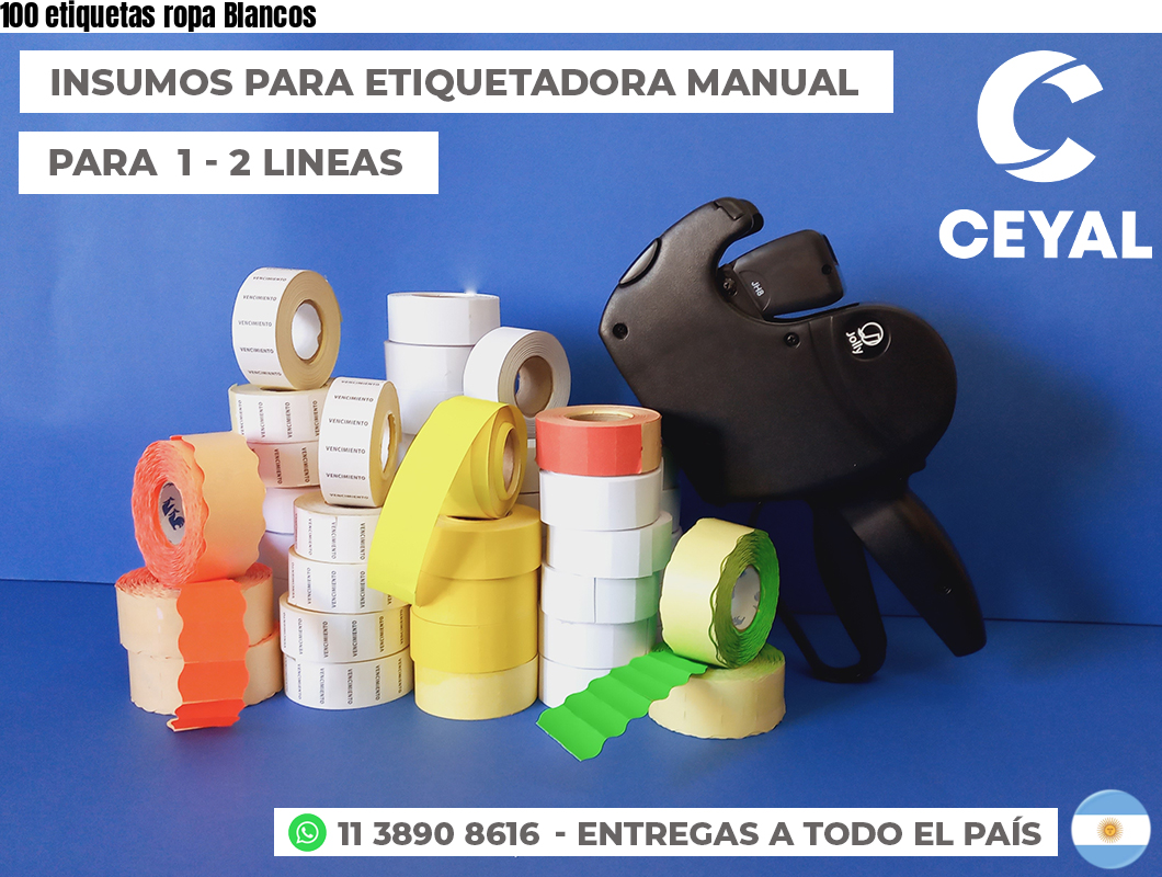 100 etiquetas ropa Blancos