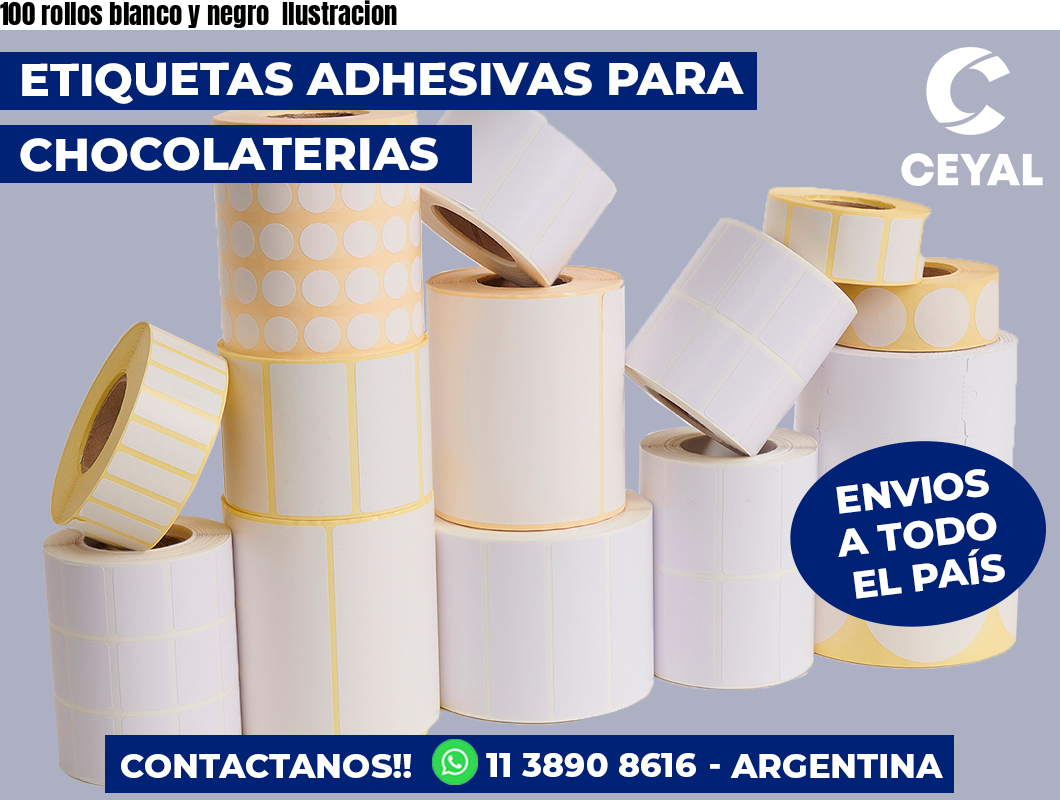 100 rollos blanco y negro Ilustracion