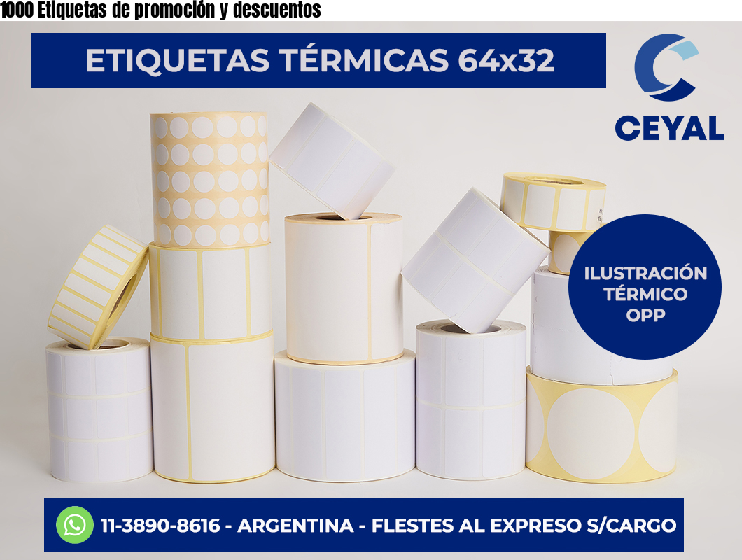1000 Etiquetas de promoción y descuentos