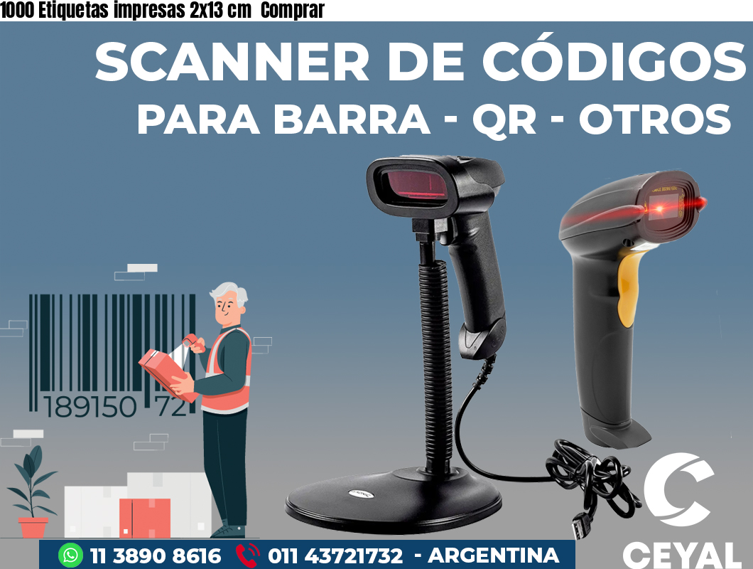 1000 Etiquetas impresas 2x13 cm  Comprar