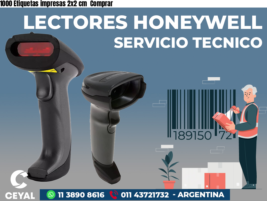 1000 Etiquetas impresas 2x2 cm  Comprar