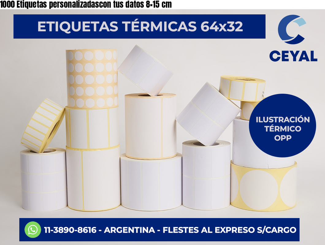 1000 Etiquetas personalizadascon tus datos 8×15 cm