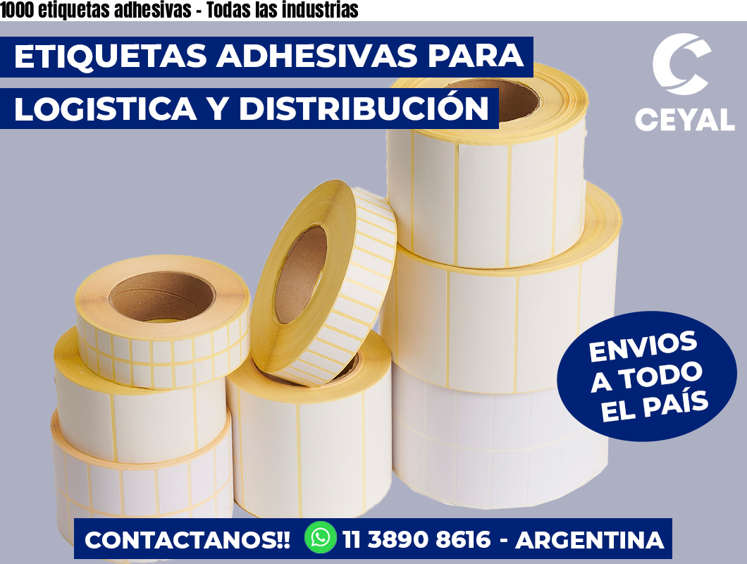 1000 etiquetas adhesivas – Todas las industrias