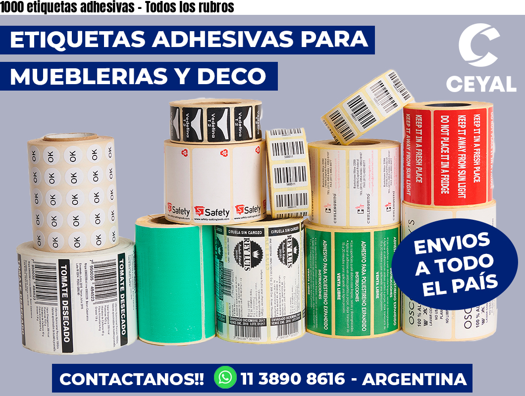 1000 etiquetas adhesivas - Todos los rubros