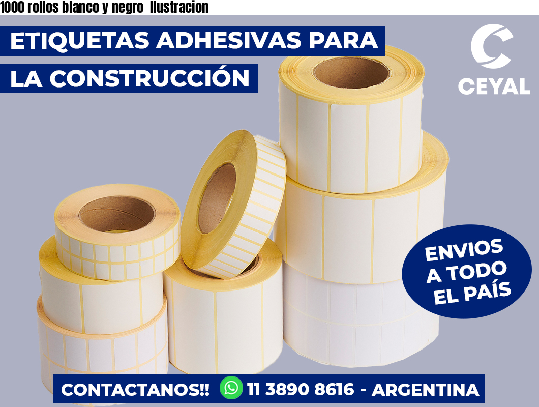 1000 rollos blanco y negro Ilustracion