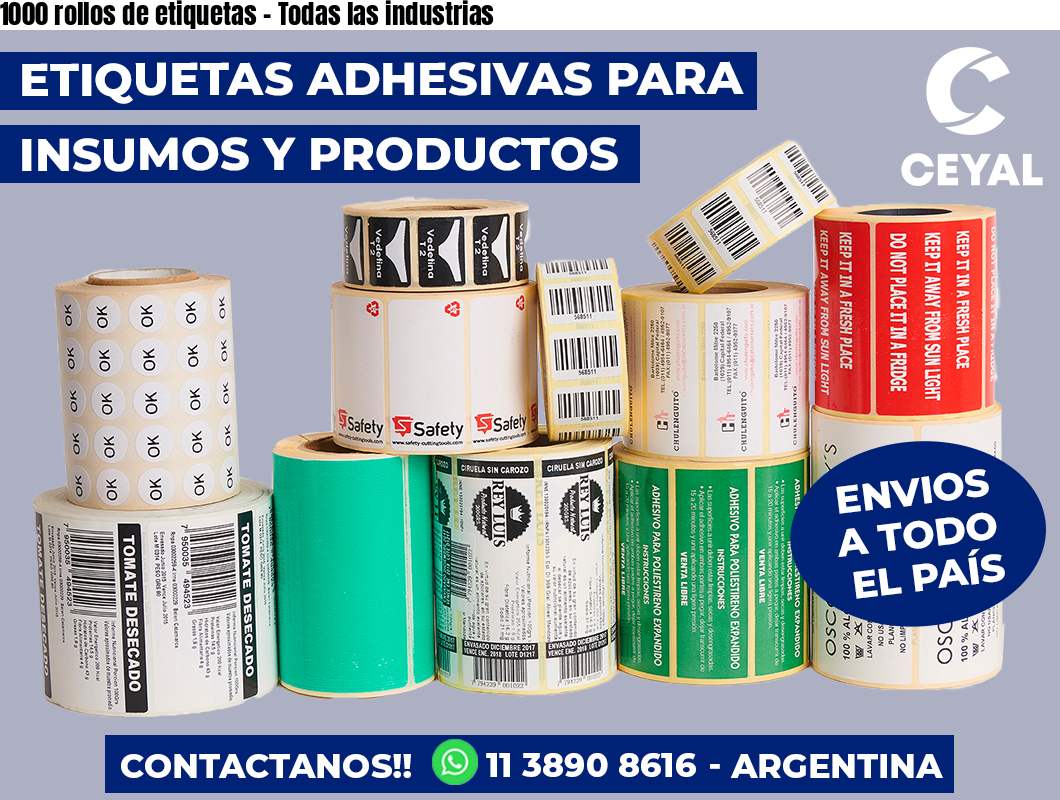 1000 rollos de etiquetas – Todas las industrias