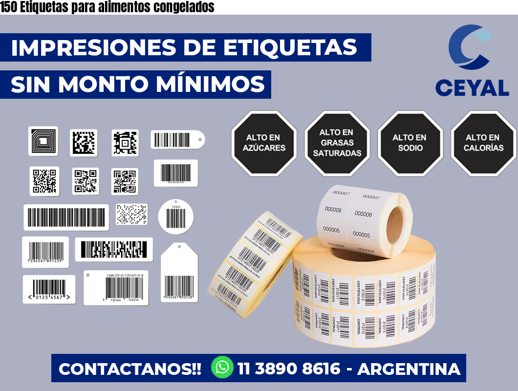150 Etiquetas para alimentos congelados
