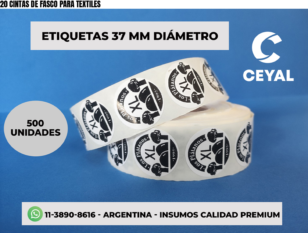 20 CINTAS DE FASCO PARA TEXTILES