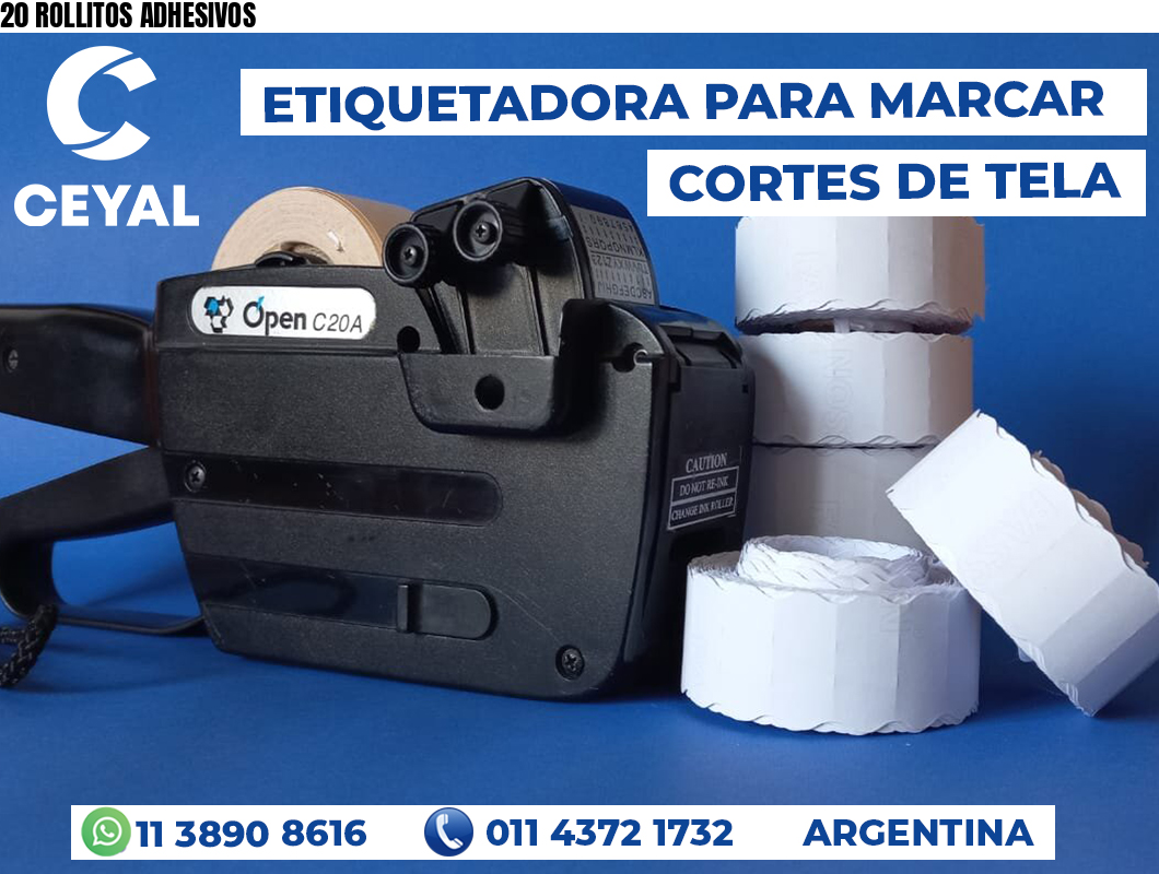 20 ROLLITOS ADHESIVOS