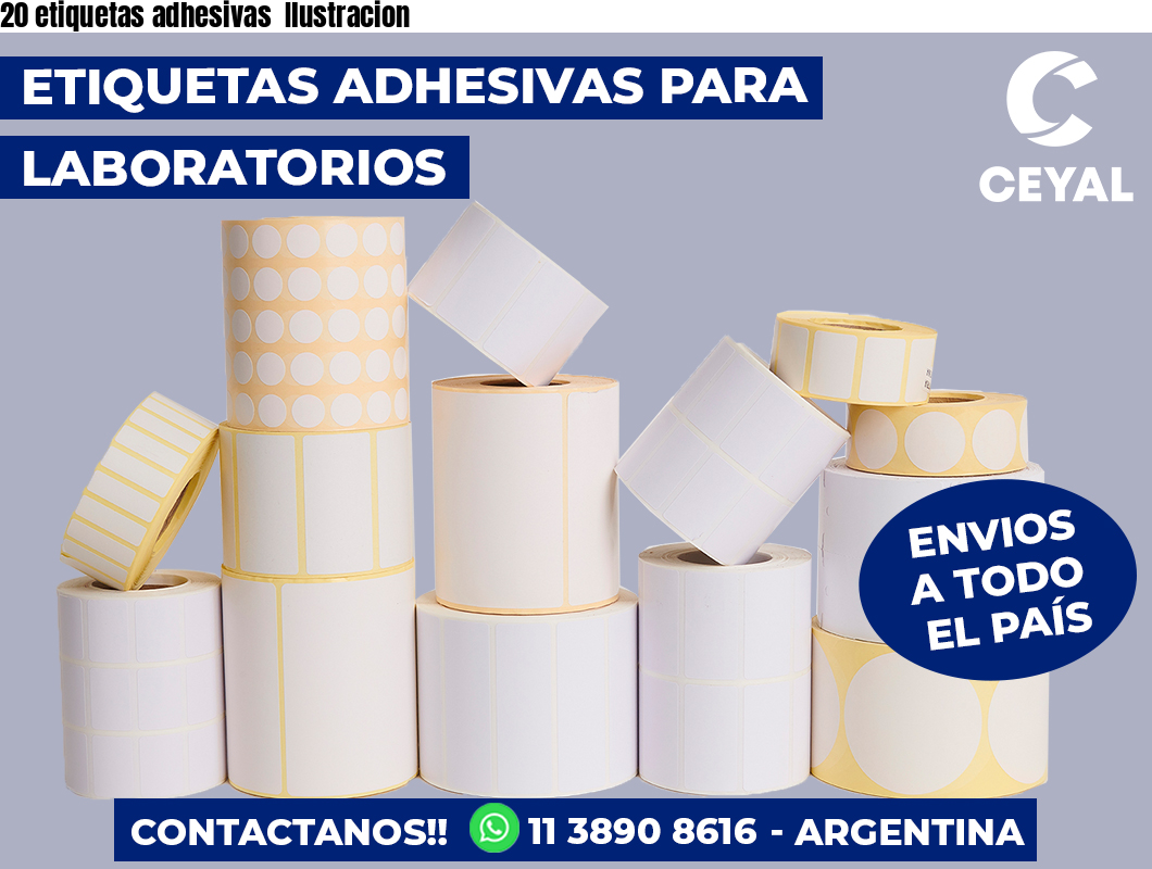 20 etiquetas adhesivas Ilustracion