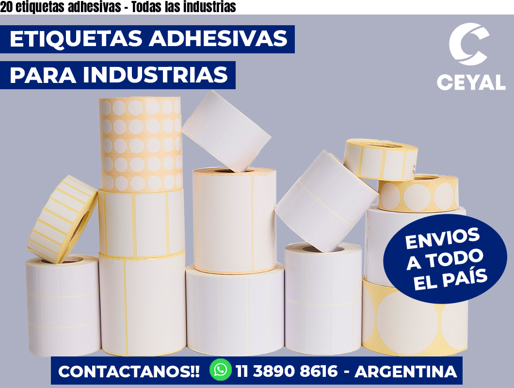 20 etiquetas adhesivas - Todas las industrias