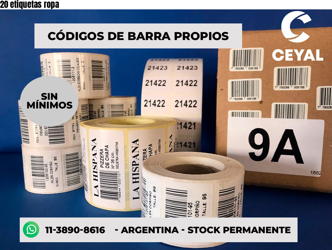 20 etiquetas ropa