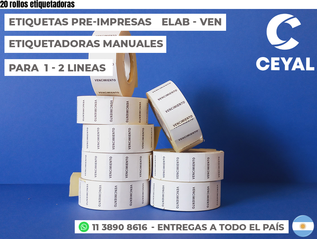 20 rollos etiquetadoras