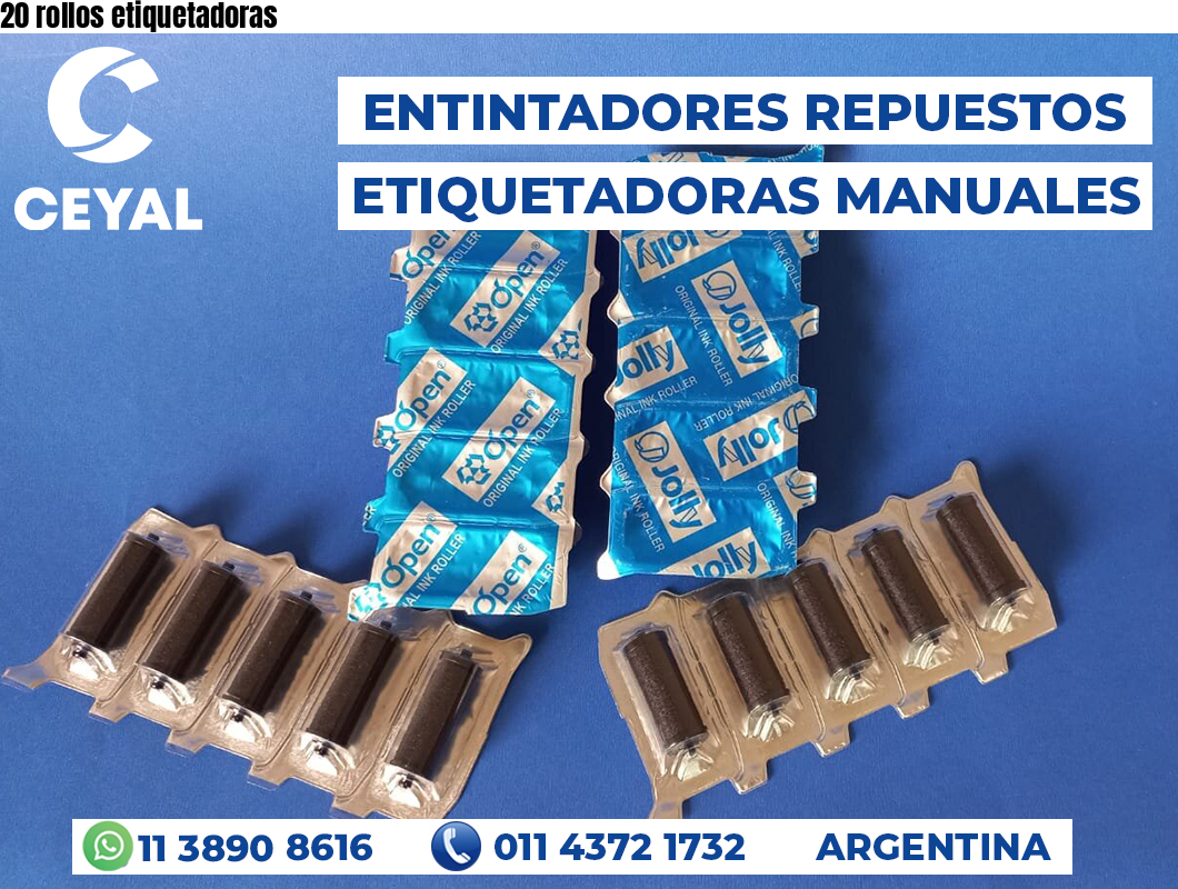 20 rollos etiquetadoras
