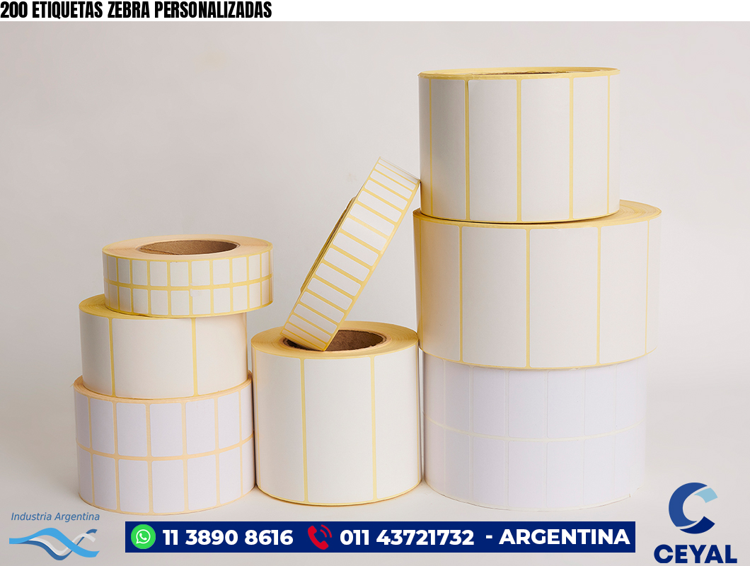 200 ETIQUETAS ZEBRA PERSONALIZADAS