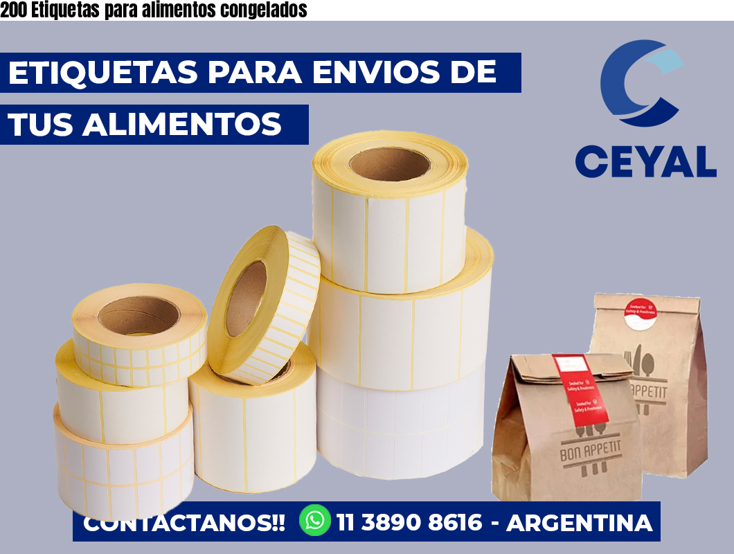 200 Etiquetas para alimentos congelados
