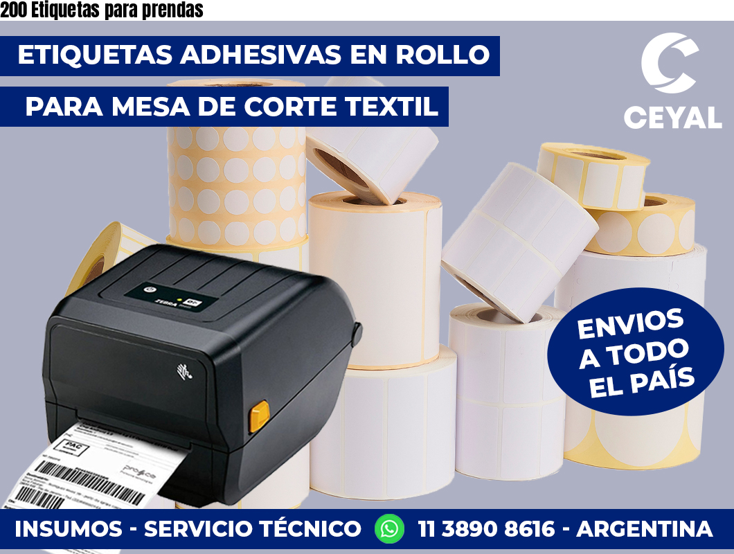 200 Etiquetas para prendas