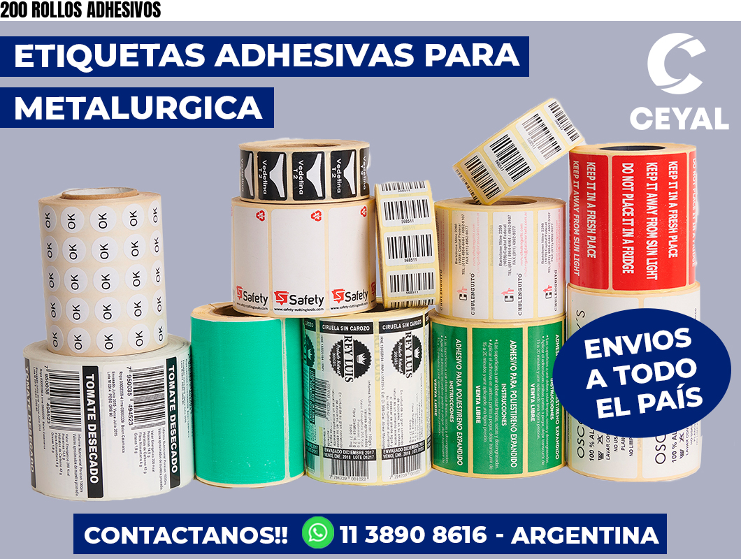 200 ROLLOS ADHESIVOS