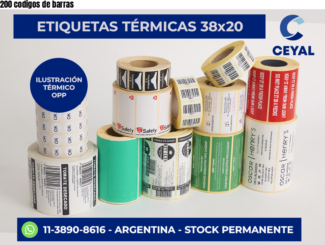 200 codigos de barras