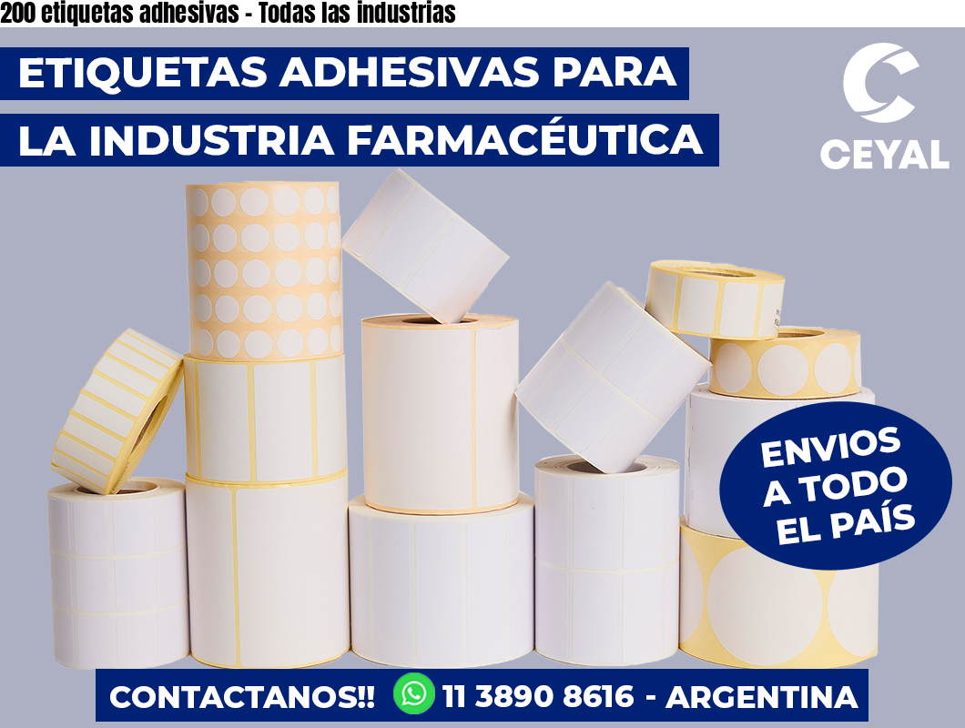 200 etiquetas adhesivas - Todas las industrias