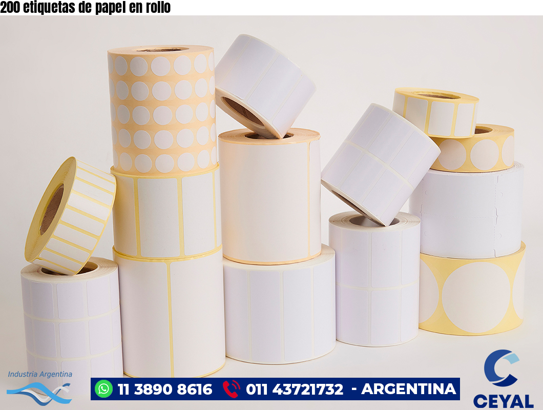 200 etiquetas de papel en rollo