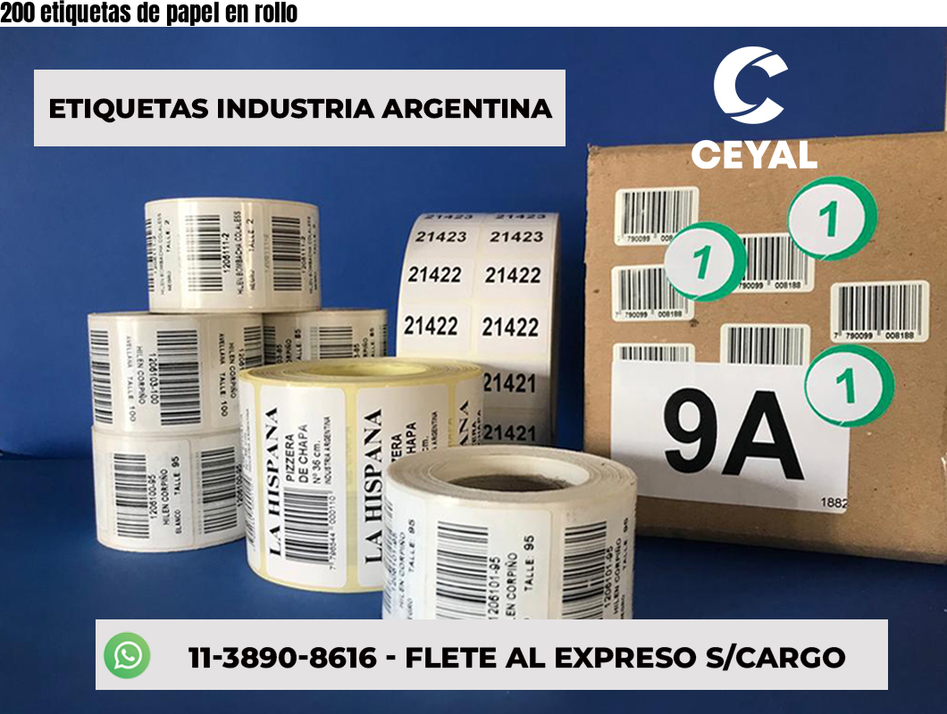 200 Etiquetas De Papel En Rollo Insumos Datamax Zebra Arg 5846