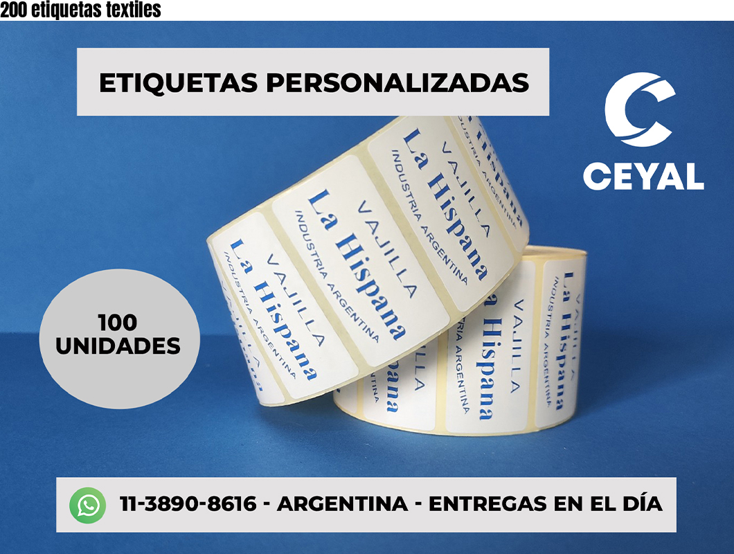 200 etiquetas textiles