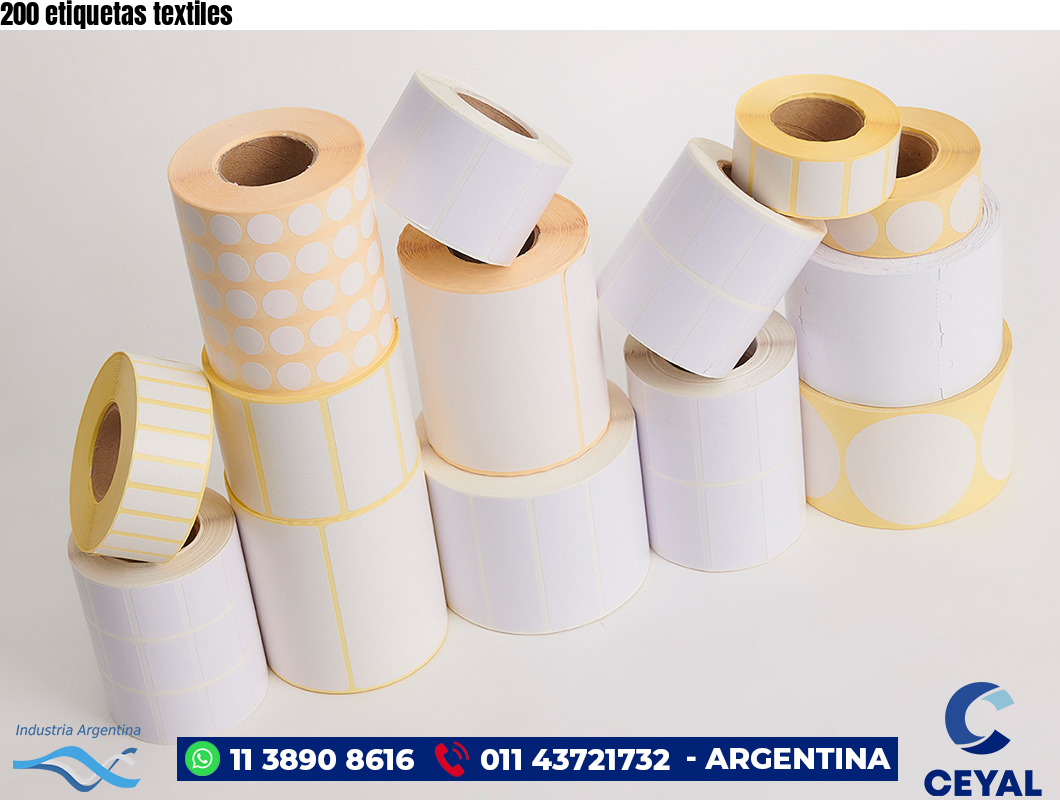 200 etiquetas textiles