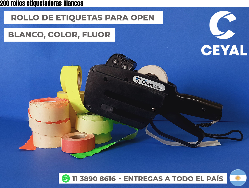 200 rollos etiquetadoras Blancos
