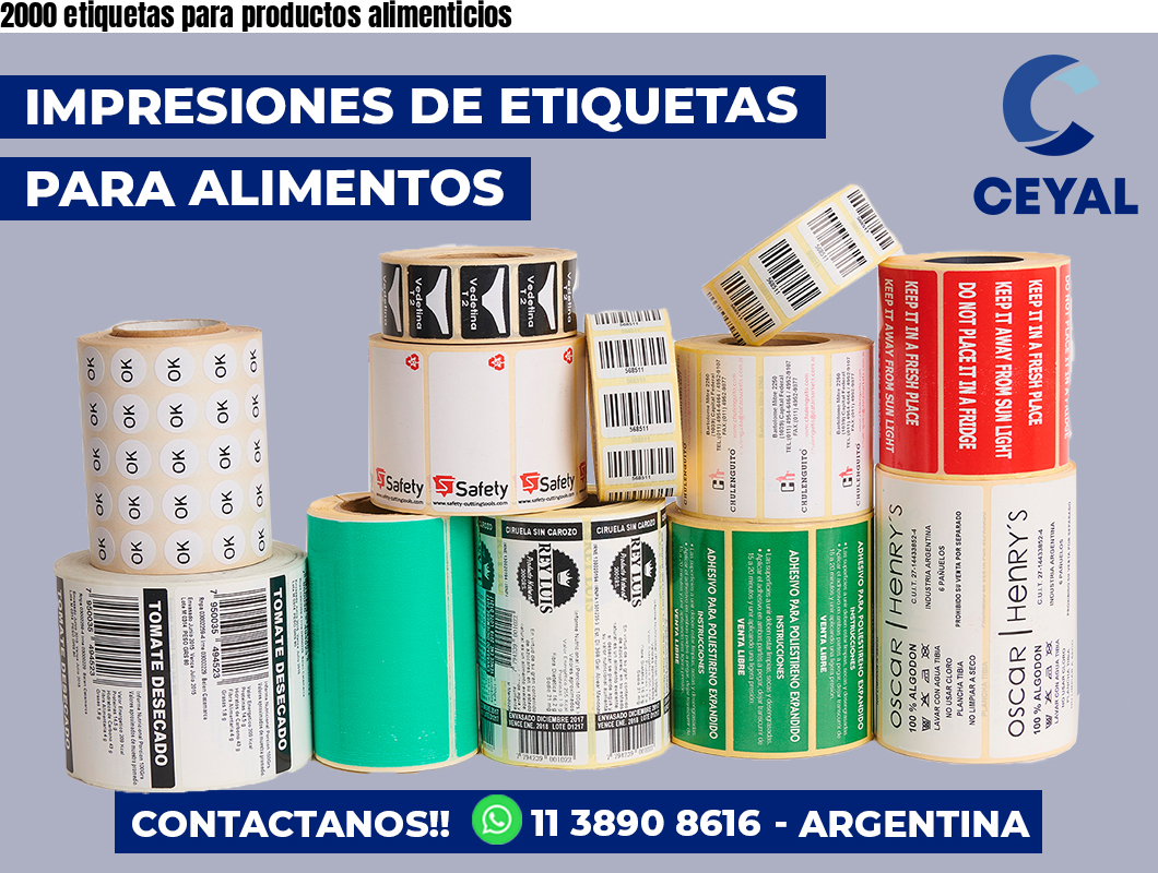 2000 etiquetas para productos alimenticios