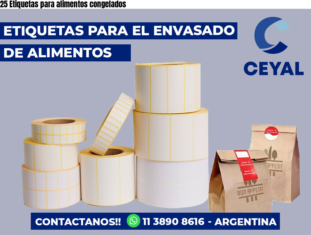 25 Etiquetas para alimentos congelados
