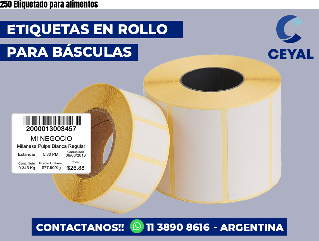 250 Etiquetado para alimentos