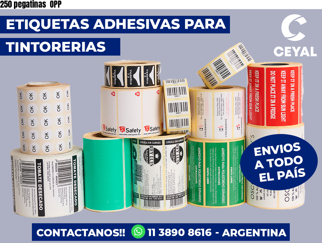 250 pegatinas OPP