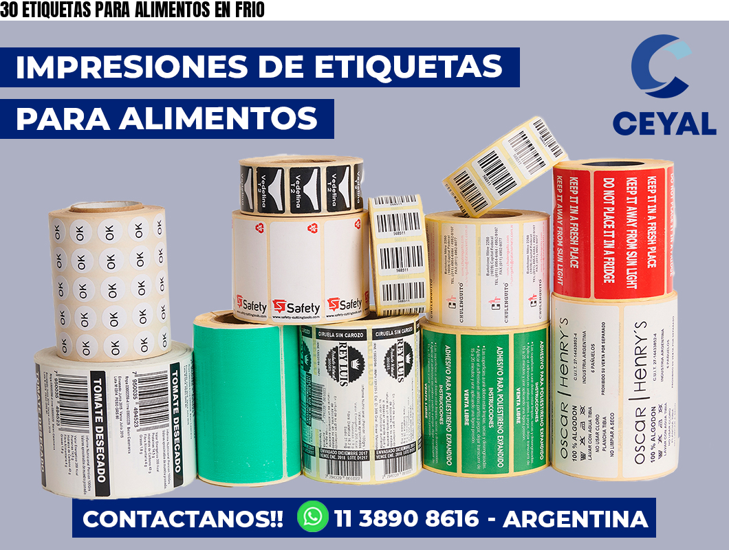 30 ETIQUETAS PARA ALIMENTOS EN FRIO