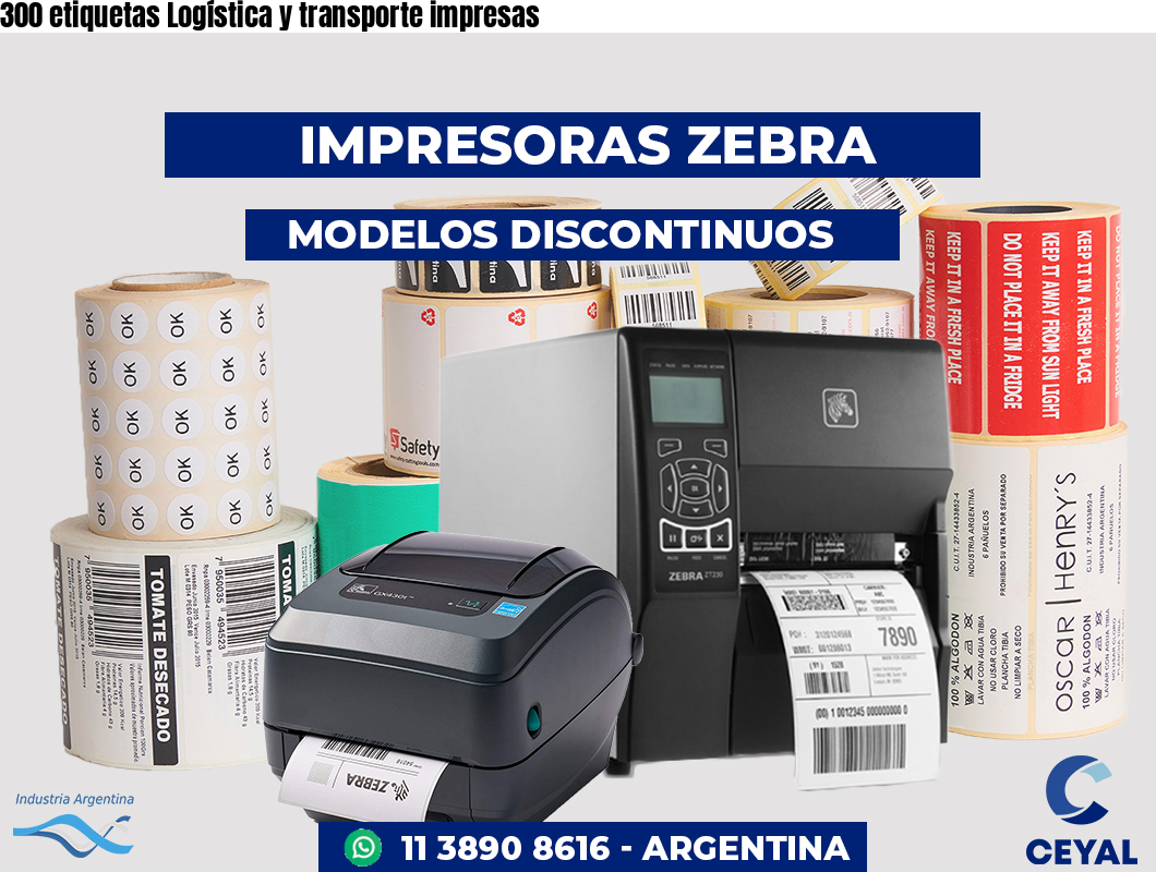 300 etiquetas Logística y transporte impresas