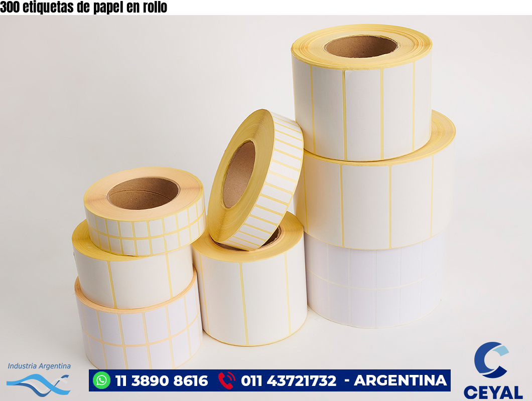 300 etiquetas de papel en rollo
