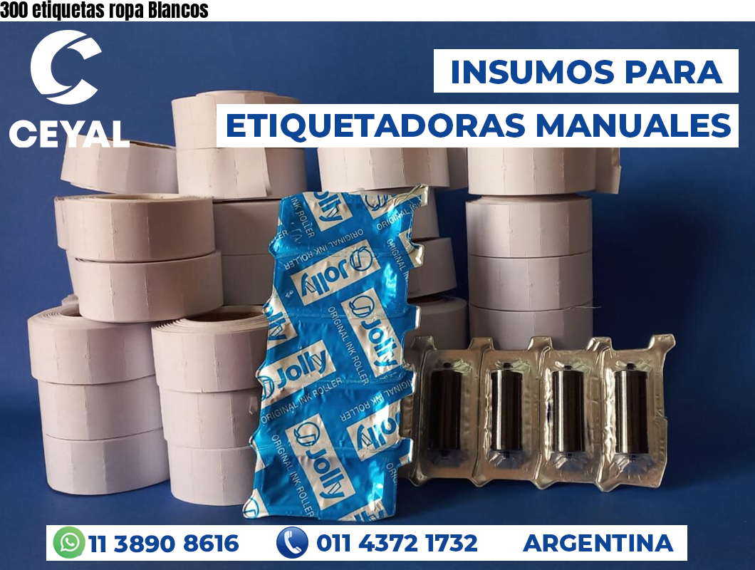 300 etiquetas ropa Blancos