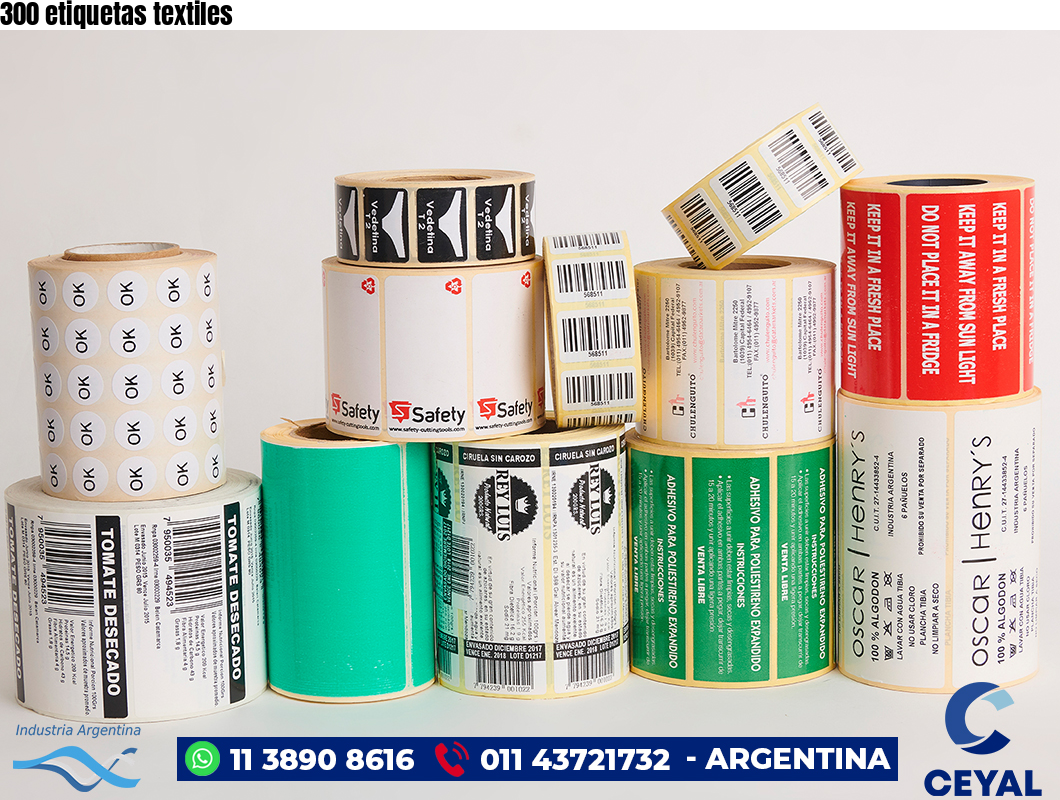 300 etiquetas textiles