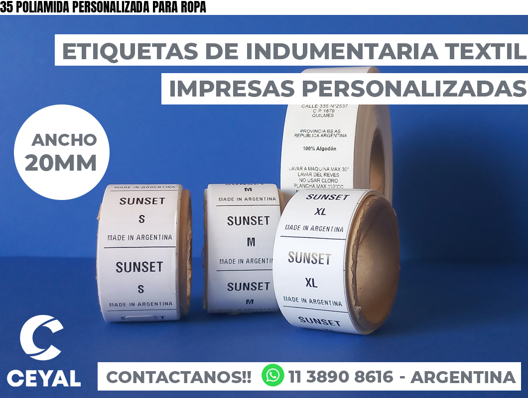 35 POLIAMIDA PERSONALIZADA PARA ROPA