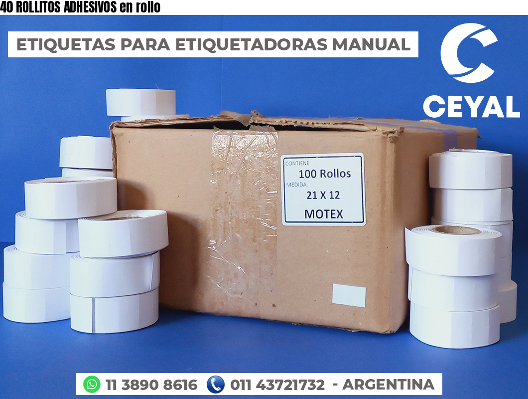 40 ROLLITOS ADHESIVOS en rollo