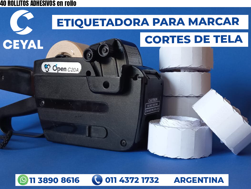 40 ROLLITOS ADHESIVOS en rollo