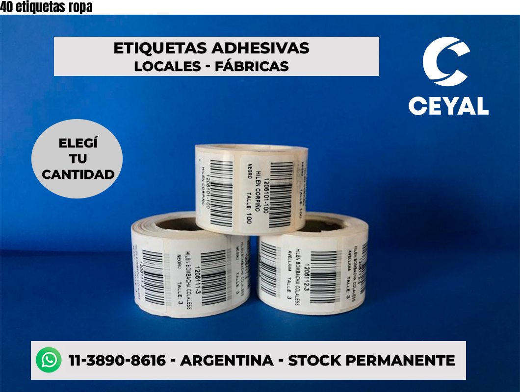 40 etiquetas ropa