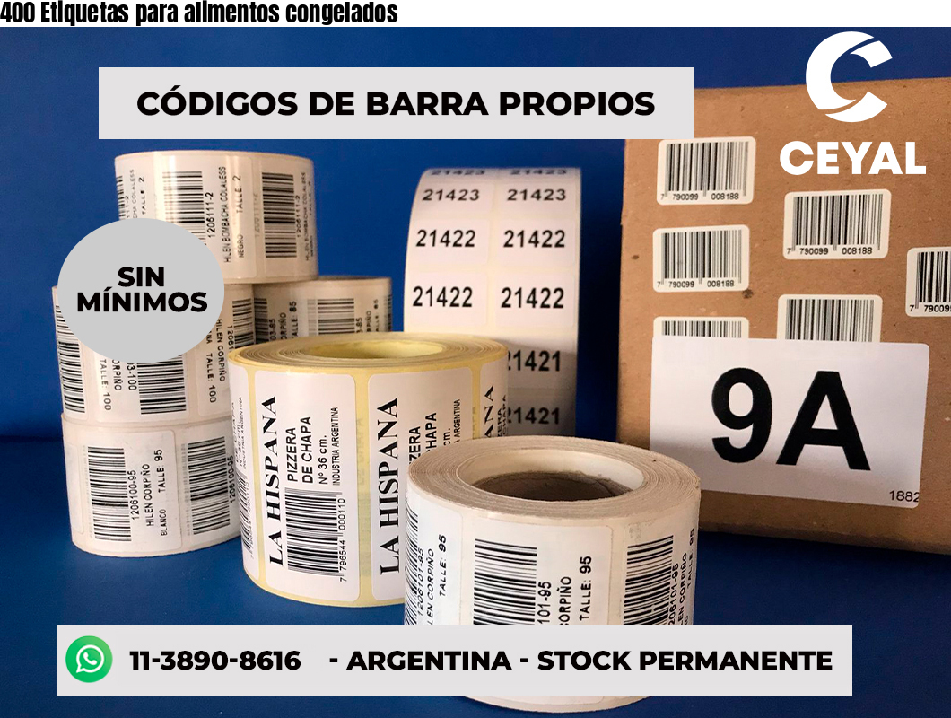 400 Etiquetas para alimentos congelados
