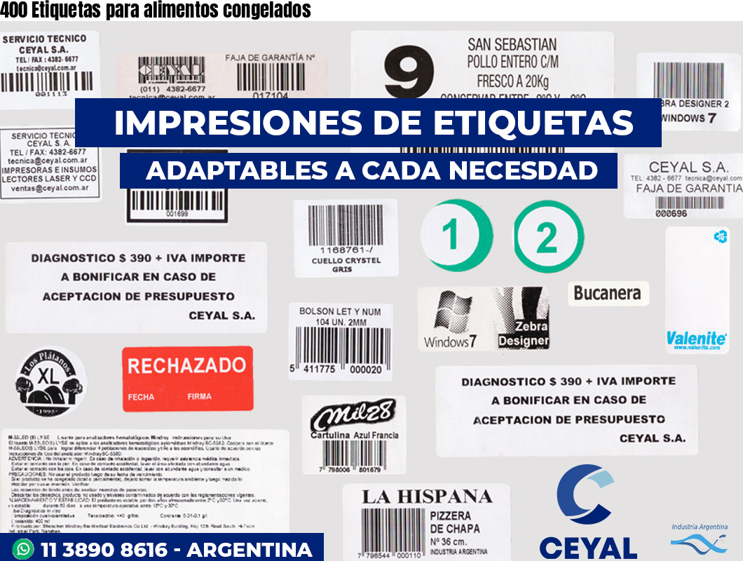 400 Etiquetas para alimentos congelados